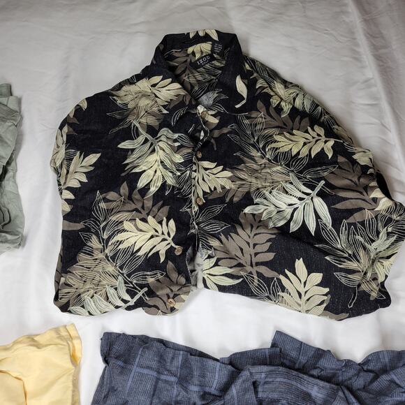 VTG Hawaiian Shirts Mens Sz Large Linen Blend Beach Hawaii Bowling Lot of 5 NWT - Picture 7 of 9